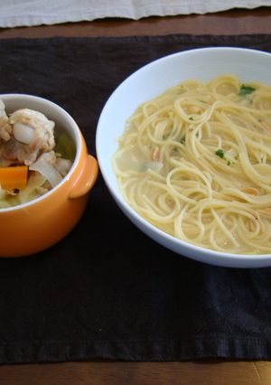 冬にぴったり野菜たっぷりスープスパ-レシピのメイン写真