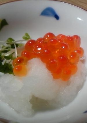 雪もち南天（いくらと大根おろし）-レシピのメイン写真