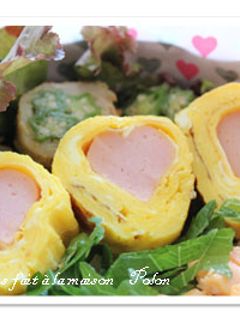 魚肉ソーセージでハートの卵焼き-レシピのメイン写真