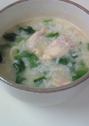 鳥とほうれん草の中華粥-レシピのメイン写真