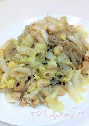 きれいにダイエット☆白菜と蒟蒻の鶏皮炒め-レシピのメイン写真