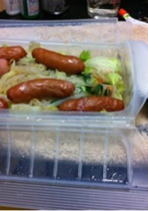 ルクエでミックス野菜とソーセージ蒸し-レシピのメイン写真