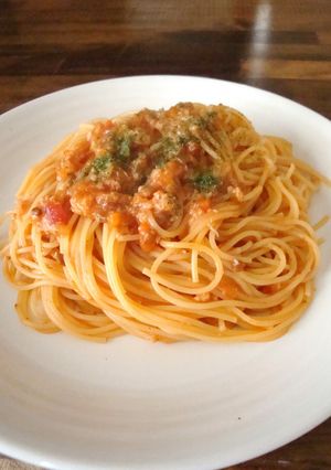 レトルトにひと手間☆トマトクリームパスタ-レシピのメイン写真