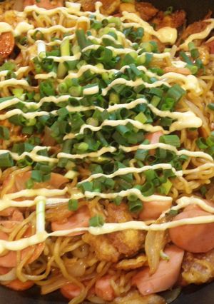 おさかなソーセージでいか天焼きそば-レシピのメイン写真