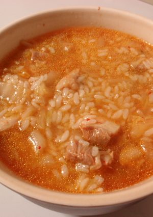 白菜と鳥腿肉のキムチ雑炊-レシピのメイン写真