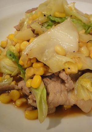 超カンタン☆豚肉コーンのキャベツ炒め☆-レシピのメイン写真