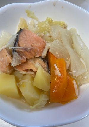お野菜7種栄養満点!石狩鍋風煮-レシピのメイン写真