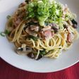 いろいろキノコとベーコンの和風パスタ