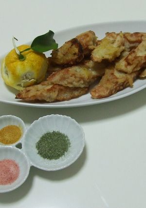 ちくわの柚子てんぷら磯部揚風三色塩で-レシピのメイン写真
