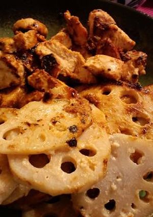 鶏肉とレンコンの味噌だれ焼き-レシピのメイン写真