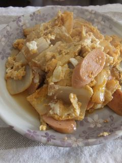 白菜とおさかなソーセージの卵とじ-レシピのメイン写真