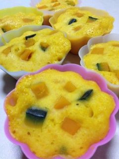Wかぼちゃの蒸しパン♪レンジでも-レシピのメイン写真