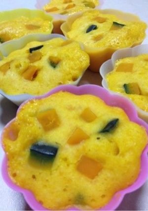 Wかぼちゃの蒸しパン♪レンジでも-レシピのメイン写真