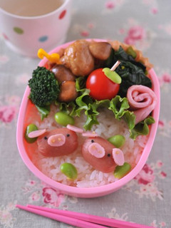 こぶたウインナーのお弁当-レシピのメイン写真