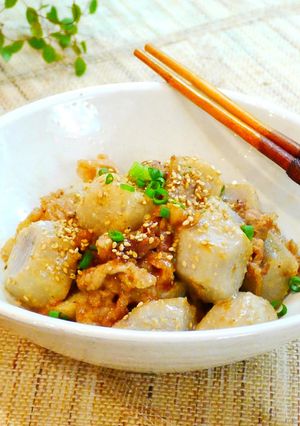 ✿里芋と豚肉のオイマヨ胡麻炒め✿-レシピのメイン写真
