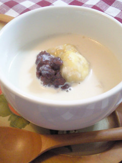★焼きバナナのココナッツ豆乳ぜんざい★-レシピのメイン写真