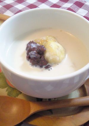 ★焼きバナナのココナッツ豆乳ぜんざい★-レシピのメイン写真