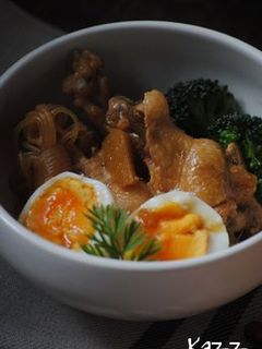 鶏手羽元と蒟蒻のお酢煮込み-レシピのメイン写真