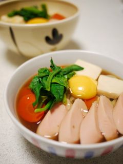 おさかなソーセージのすき焼き風うどん!-レシピのメイン写真