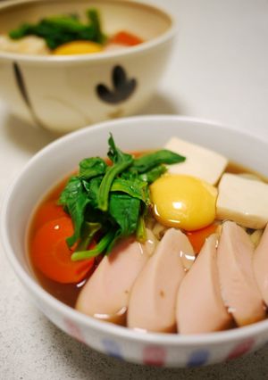 おさかなソーセージのすき焼き風うどん！-レシピのメイン写真