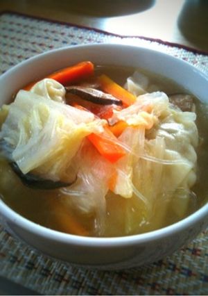 野菜たっぷりワンタン春雨スープ-レシピのメイン写真