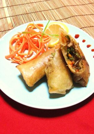 青椒肉絲風味の春巻き-レシピのメイン写真