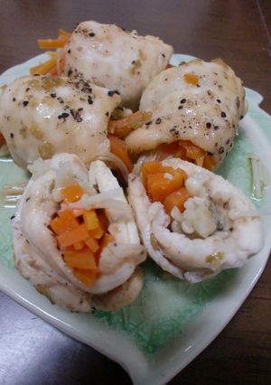 ヘルシー♪鶏ささみの彩り野菜巻き-レシピのメイン写真