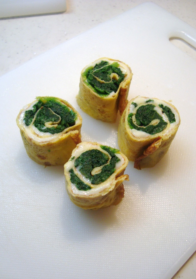 ほうれん草をくるんだ薄焼き卵(お弁当用)-レシピのメイン写真