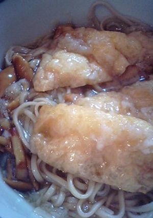 なめこと油揚げとレンコンのおそば-レシピのメイン写真