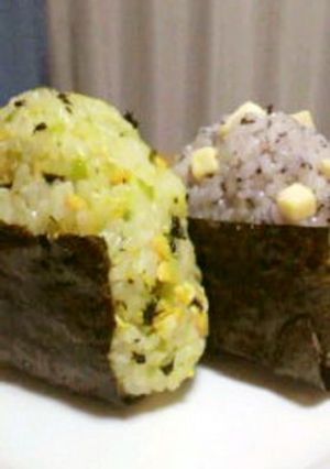ゆかり＆チーズ、シソの実＆玉子のおにぎり-レシピのメイン写真