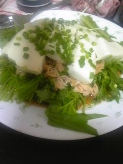 水菜と豆腐とツナのサラダ-レシピのメイン写真