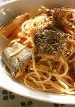 さんまとトマトのペペロンチーノ-レシピのメイン写真