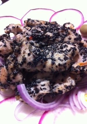 黒ごま衣で鶏胸肉焼き-レシピのメイン写真