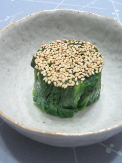 法連草のお浸し*レンジで灰汁抜き青菜茹で-レシピのメイン写真