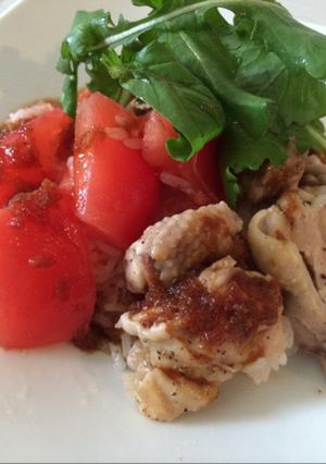 ランチに簡単☆鶏肉とトマトのうまうま丼-レシピのメイン写真
