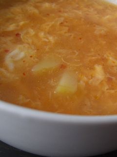 ピリ辛ふわふわ卵スープ-レシピのメイン写真