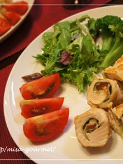 鶏ささみの大葉・チーズ・梅ロール焼き♪-レシピのメイン写真