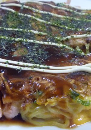 お餅アレンジ～粉のいらないお好み焼き-レシピのメイン写真