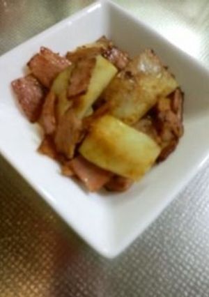 ＊お弁当＊ブロッコリーの茎とベーコン炒め-レシピのメイン写真