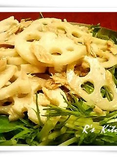 水菜とレンコンのシャキシャキサラダ♪-レシピのメイン写真