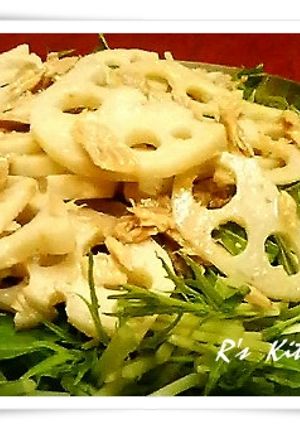 水菜とレンコンのシャキシャキサラダ♪-レシピのメイン写真