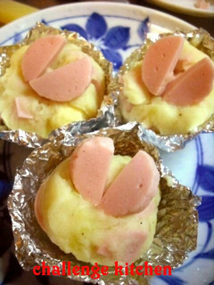 おさかなのソーセージでポテチーうさぎ丸♪-レシピのメイン写真
