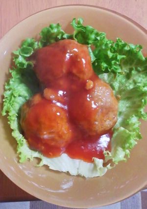 ふわふわ肉団子ケチャップソース-レシピのメイン写真