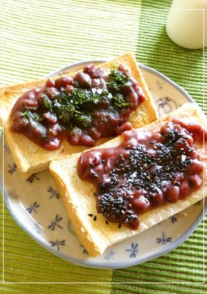 おはぎ風の塩あんトースト　青海苔＆黒胡麻-レシピのメイン写真