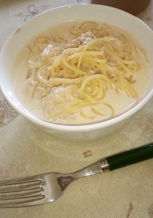 ミソとミルクのスープパスタ-レシピのメイン写真