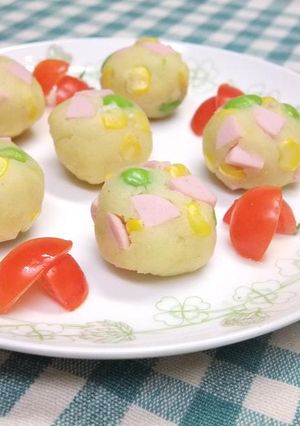 カラフル☆*★ポテサラボール-レシピのメイン写真