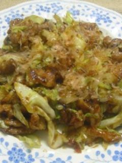 豚こまとキャベツの炒め物 お好み焼き風-レシピのメイン写真