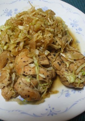 鶏胸肉ソテーにキャベツがどっさり~☆-レシピのメイン写真