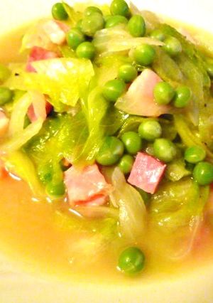 たっぷりレタスと食べる、グリンピース-レシピのメイン写真