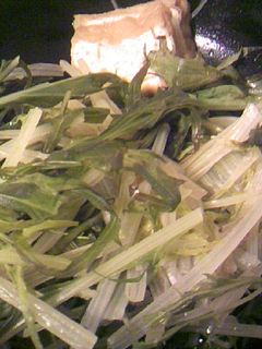 簡単:厚揚げと水菜のめんつゆ煮-レシピのメイン写真
